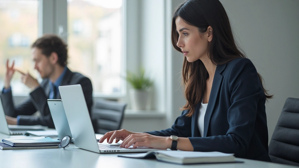 Analist werkend aan laptop met spreadsheets en analytische tools zichtbaar op scherm