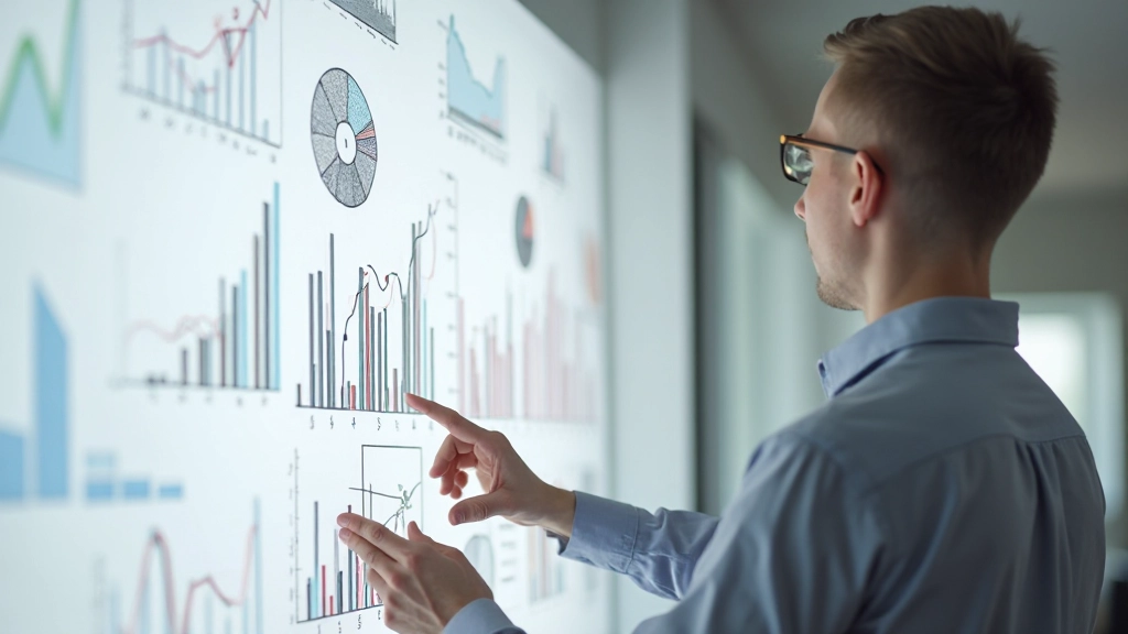 Grafische weergave van datavisualisatie-principes met verschillende soorten diagrammen