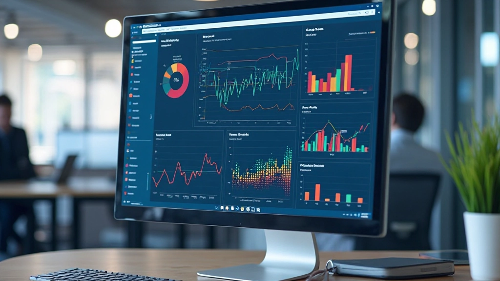 Datavisualisatie dashboard met grafieken, grafieken en KPI metriek weergave